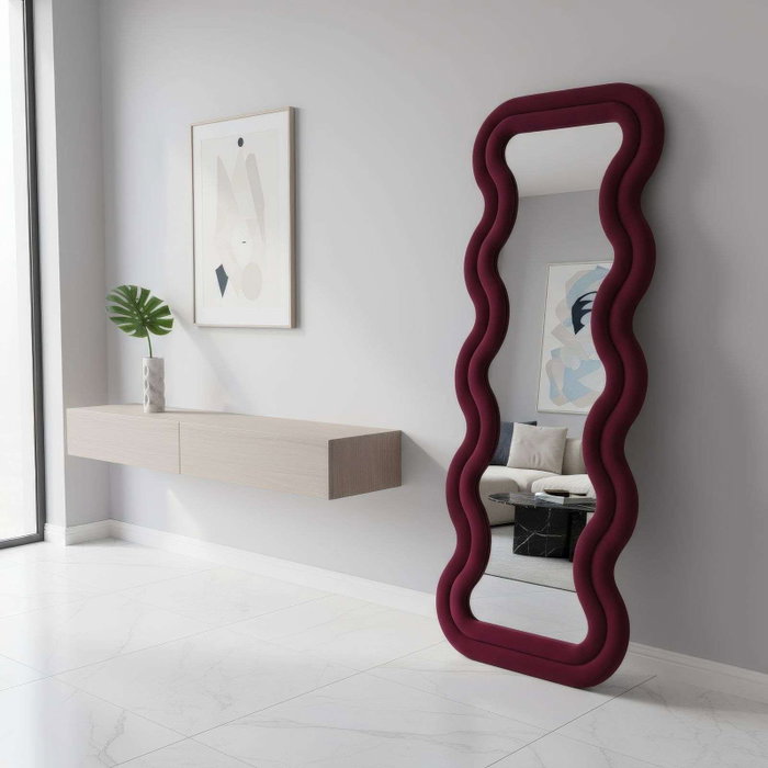 Hanah Home Espejo Cheval Rojo Burdeos